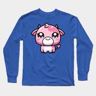 Pink Kawaii Cow Long Sleeve T-Shirt